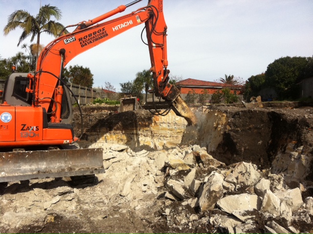 Excavation into Rock - 3 storey building at Collaroy